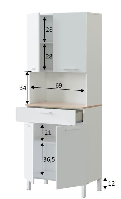 Denby White And Oak 4 Door Utility Kitchen Cupboard – 3078