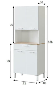 Denby White And Oak 4 Door Utility Kitchen Cupboard – 3078