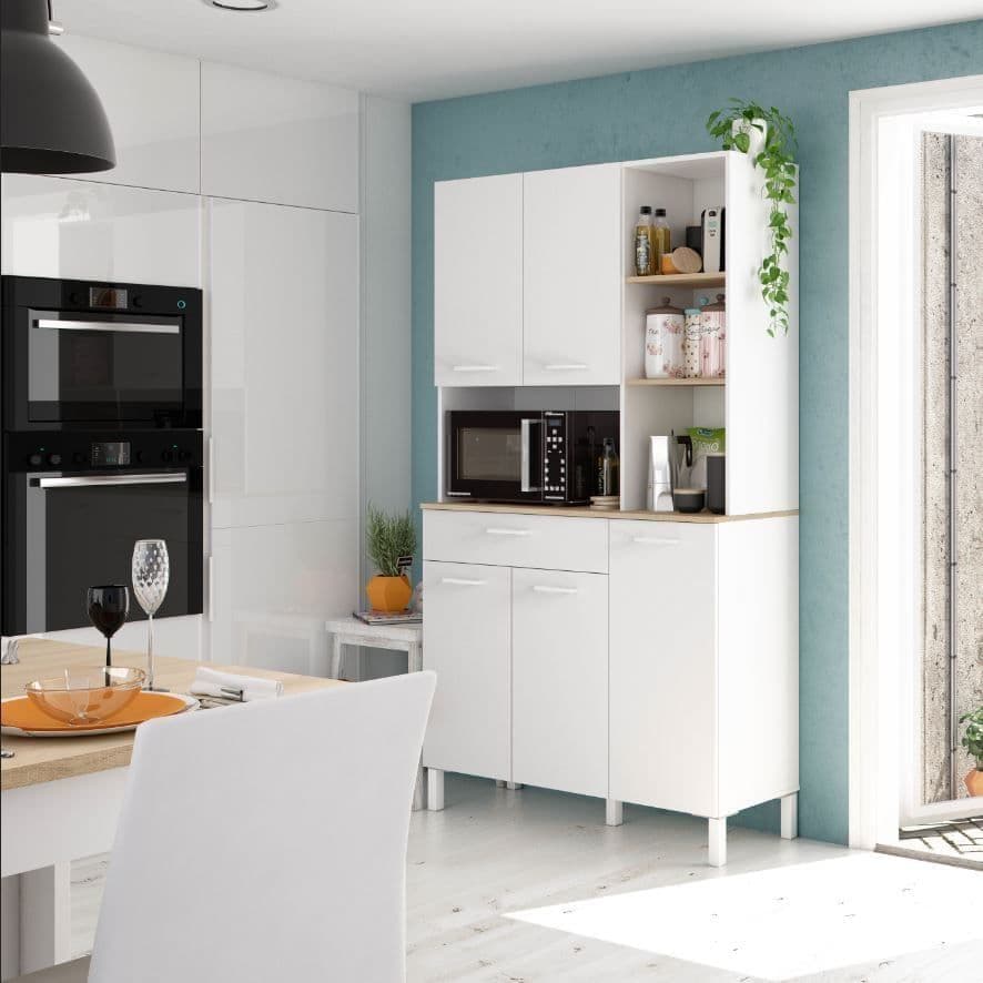 Denby White And Oak 5 Door Utility Kitchen Cupboard – 3077