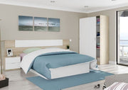 Durham Artic White and Oak Effect Small Narrow Sliding 2 Door Wardrobe 120cm Wide - 3208