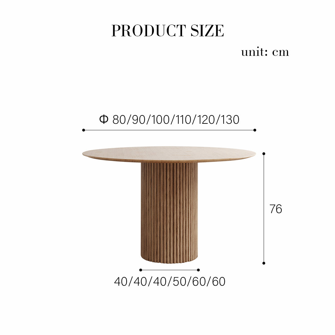 Ivar Round Dining Table, Oak Or Walnut with compact dining table