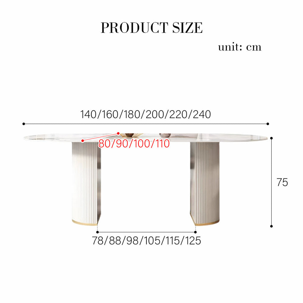 Costanza Dining Table, Sintered Stone, White with gray dining table and chairs