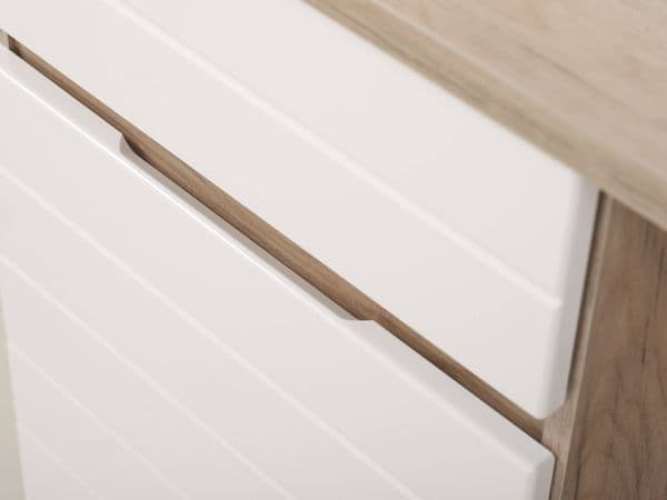 Elano Oak and White Gloss Desk - 11008650