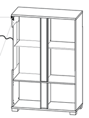 Elise White High Gloss And Grey Low Display Cabinet T12 - 3024