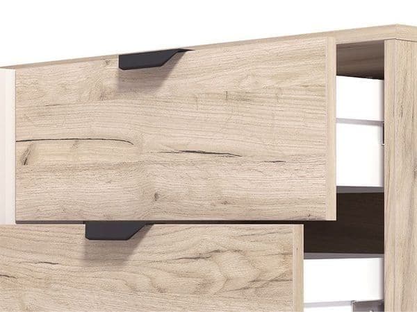Evandria Grey Oak Effect And Cashmere Slatted Sideboard - 3445