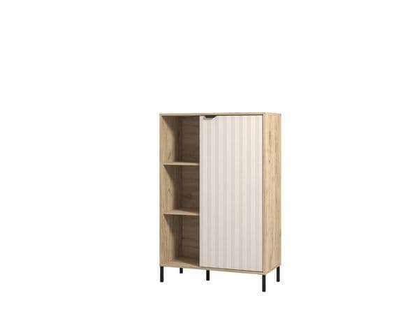 Evandria Grey Oak Effect Cashmere Slatted Short Sideboard - 11013843