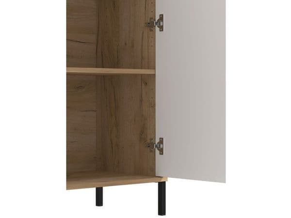 Evandria Grey Oak Effect Cashmere Slatted Short Sideboard - 11013843