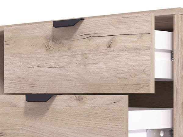 Evandria Vandea Grey Oak Effect Cashmere Slatted TV Unit Cabinet - 11013565
