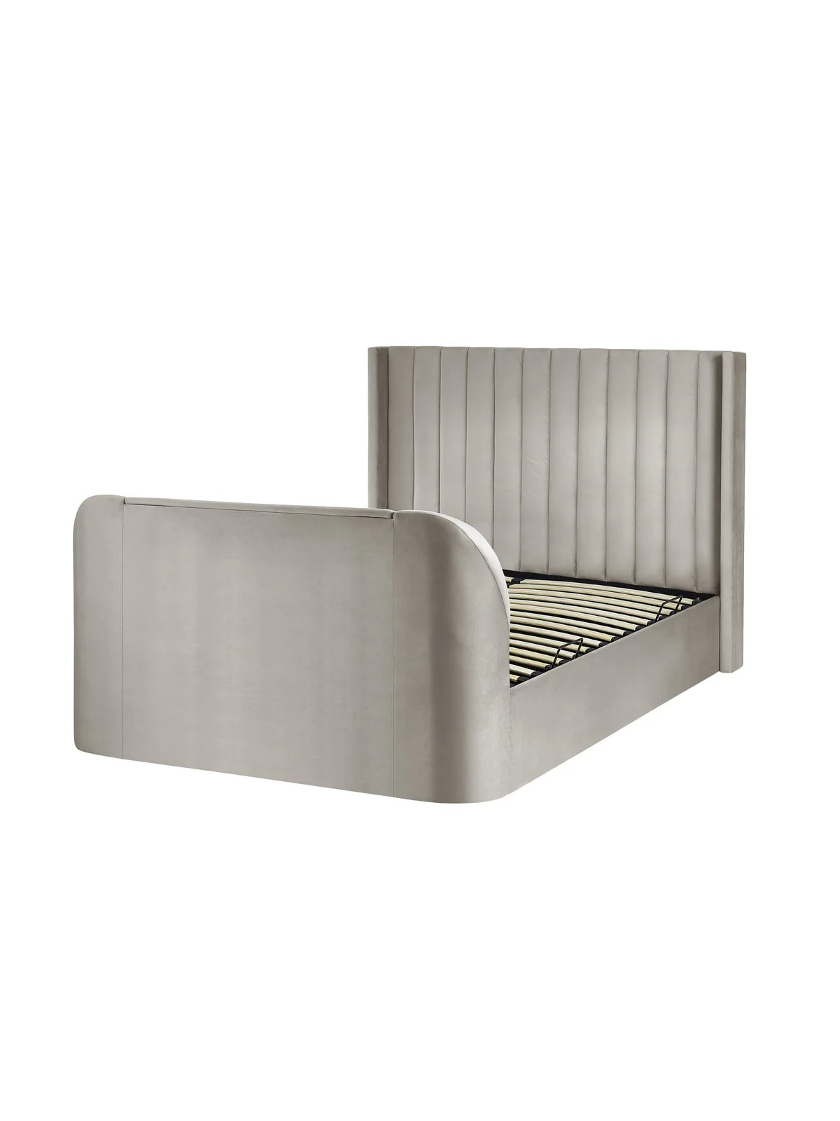 Gray upholstered TV bed Iconic abode