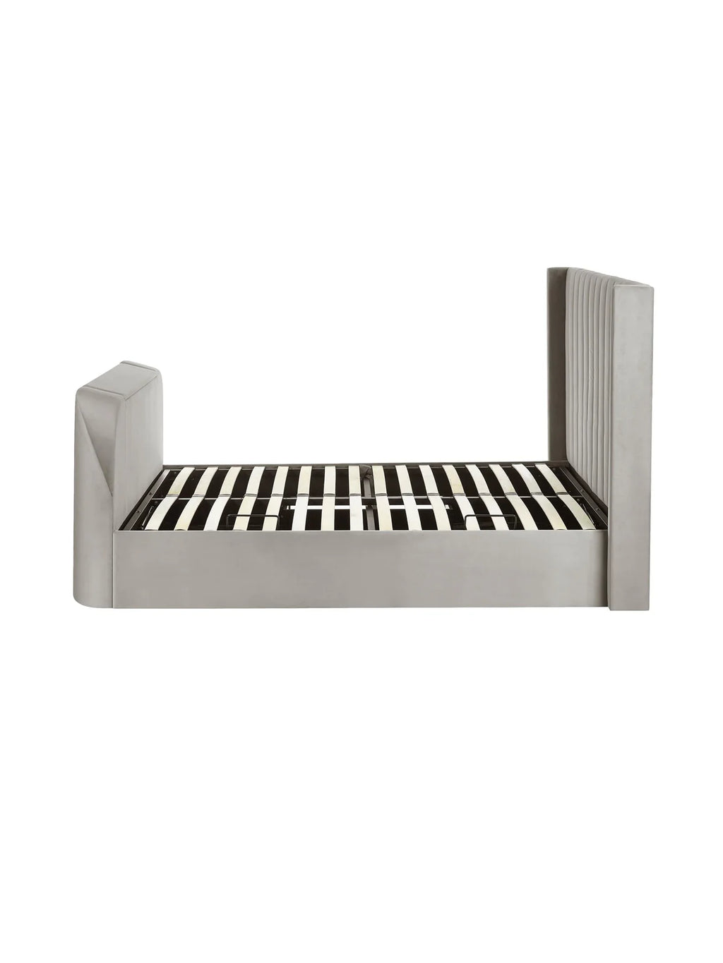 Gray upholstered TV bed Iconic abode