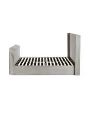 Gray upholstered TV bed Iconic abode