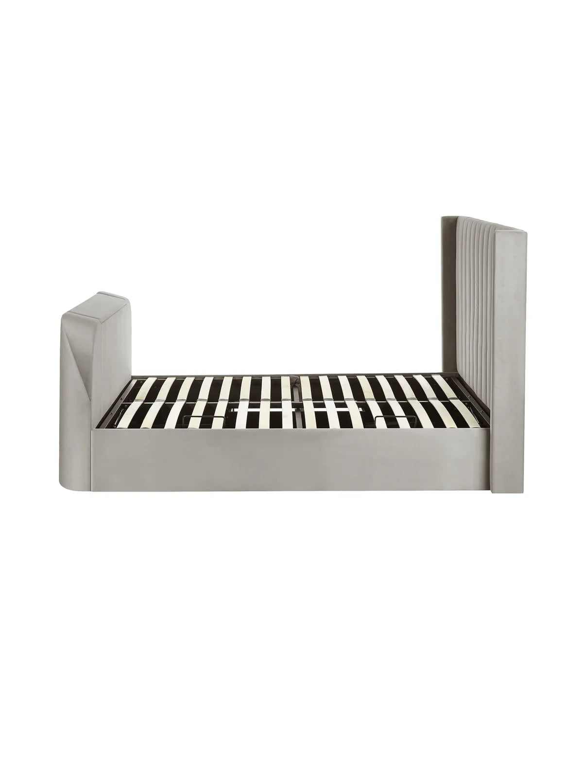 Gray upholstered TV bed Iconic abode