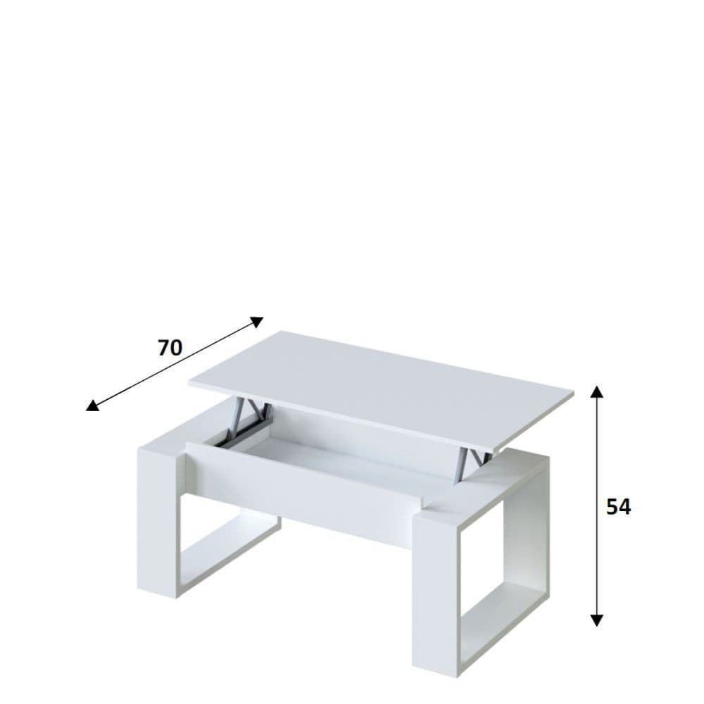 Felix White Coffee Table with Lift up Storage - 3082