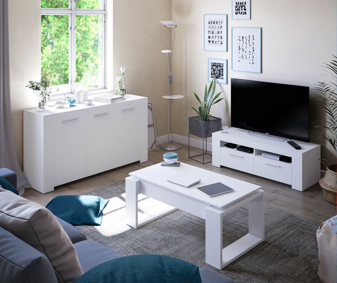 Felix White Coffee Table with Lift up Storage - 3082