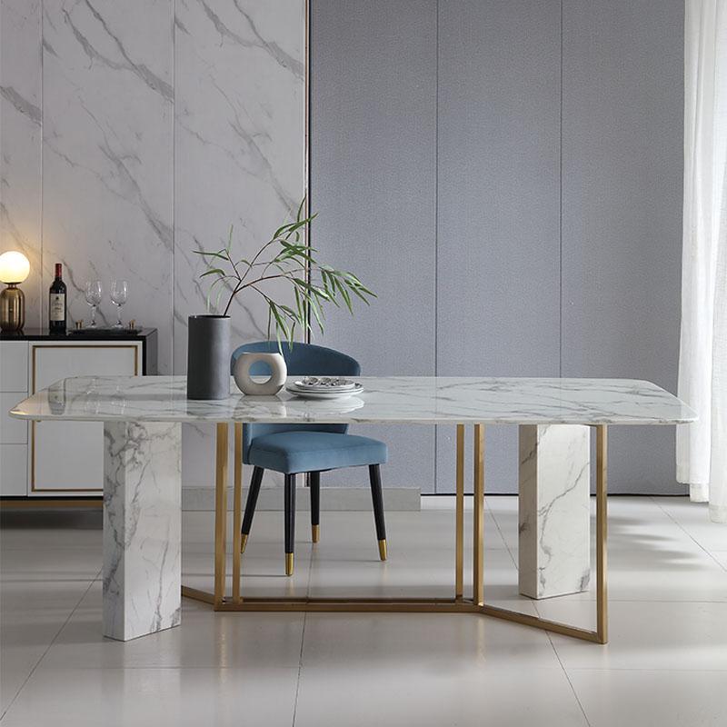 Detail view of FenX Dining Table, Dining Table, Sintered Stone And Gold with oak round dining table