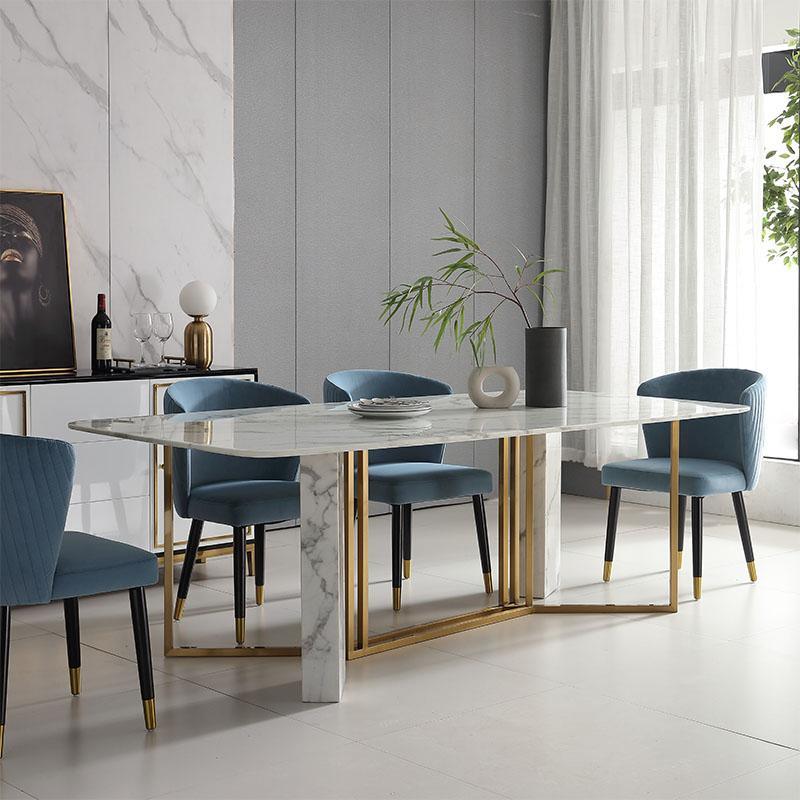 FenX Dining Table, Dining Table, Sintered Stone And Gold in a lifestyle setting with outdoor dining room table