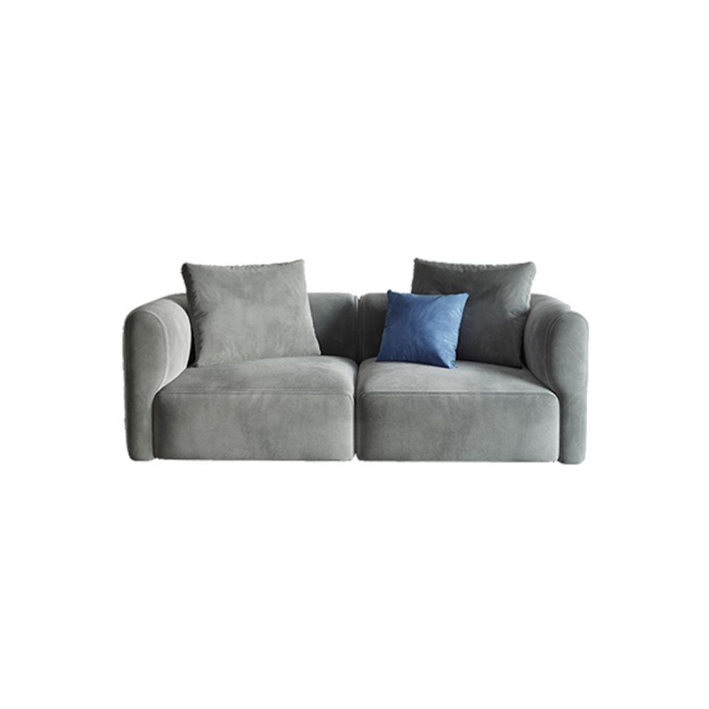 FIN Four Seater Sofa, Four Seater Corner Sofa, Grey Velvet with grey leather corner sofa