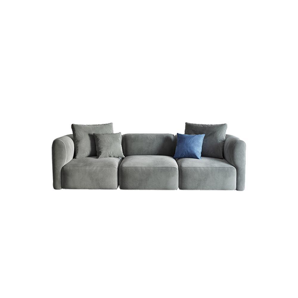 FIN Four Seater Sofa, Four Seater Corner Sofa, Grey Velvet with large corner sofa bed