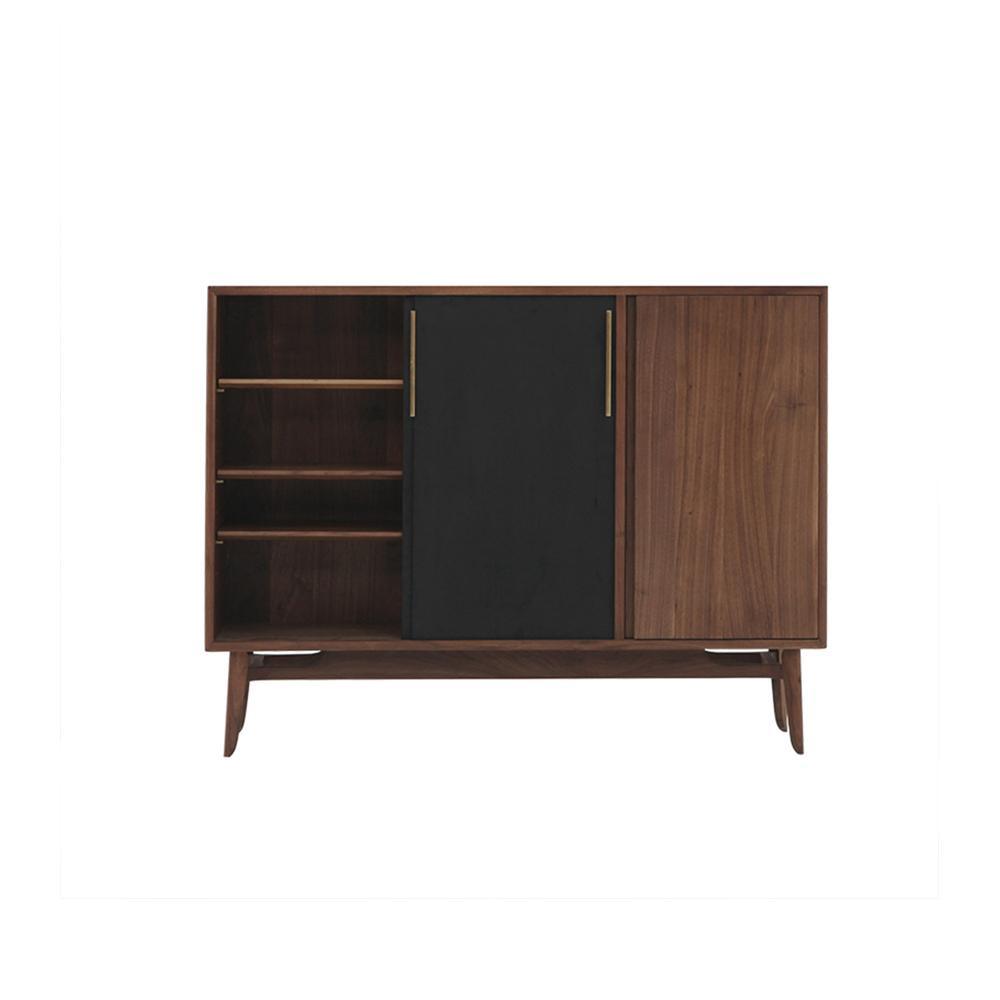 FU3 Shoe Storage, Walnut & Black-Weilai-Weilai Concept