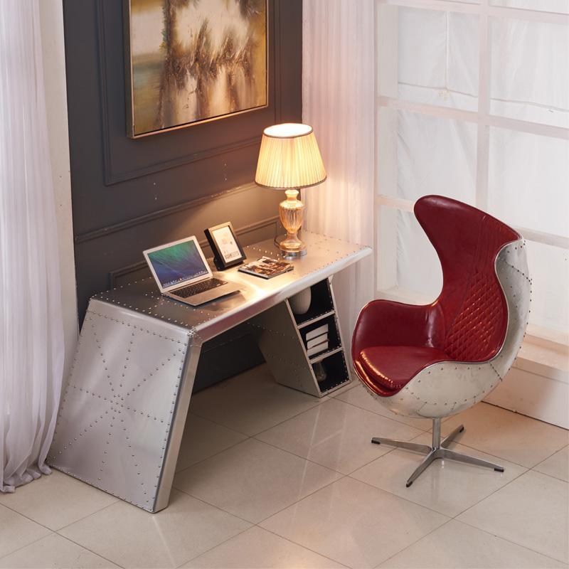 Timothy Oulton Aviator Aviation Desk, Office Desk, Aluminium - white office desk