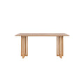 Gavril Rattan Dining Table, Oak, Rectangle in a lifestyle setting with corner dining table set