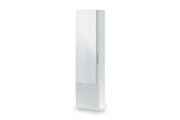 Giovanni Artic White Tall Shoe Cabinet 1 Mirrored Door 14-16 Pairs - 3228