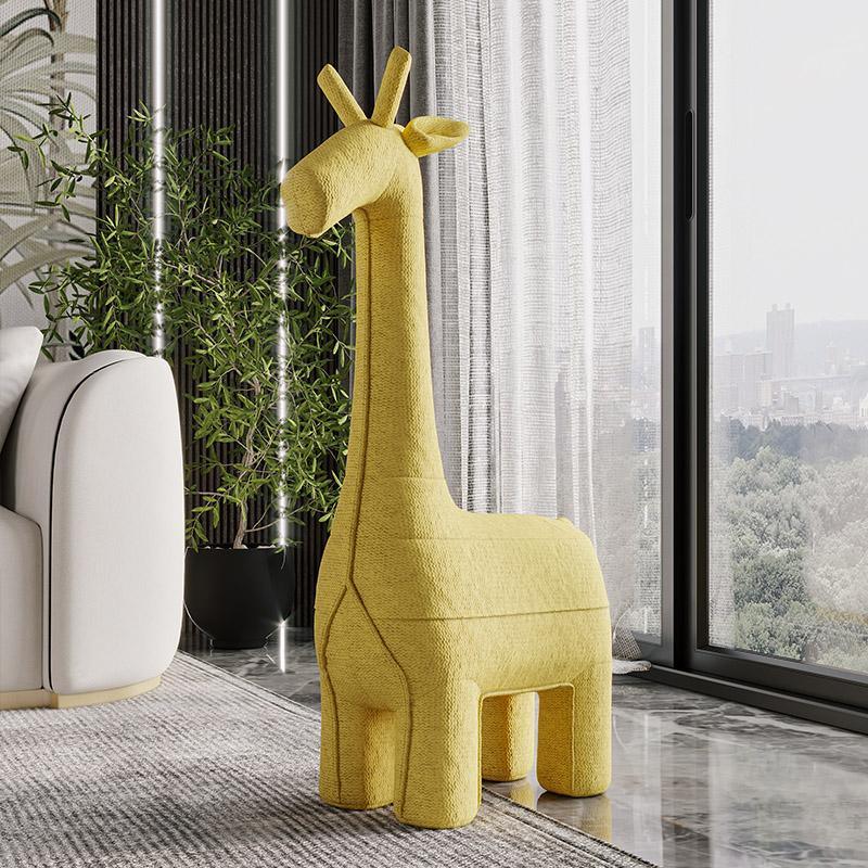 Giraffe Design Chair, Yellow Fabric, Kid Chair-Weilai Concept-Weilai Concept