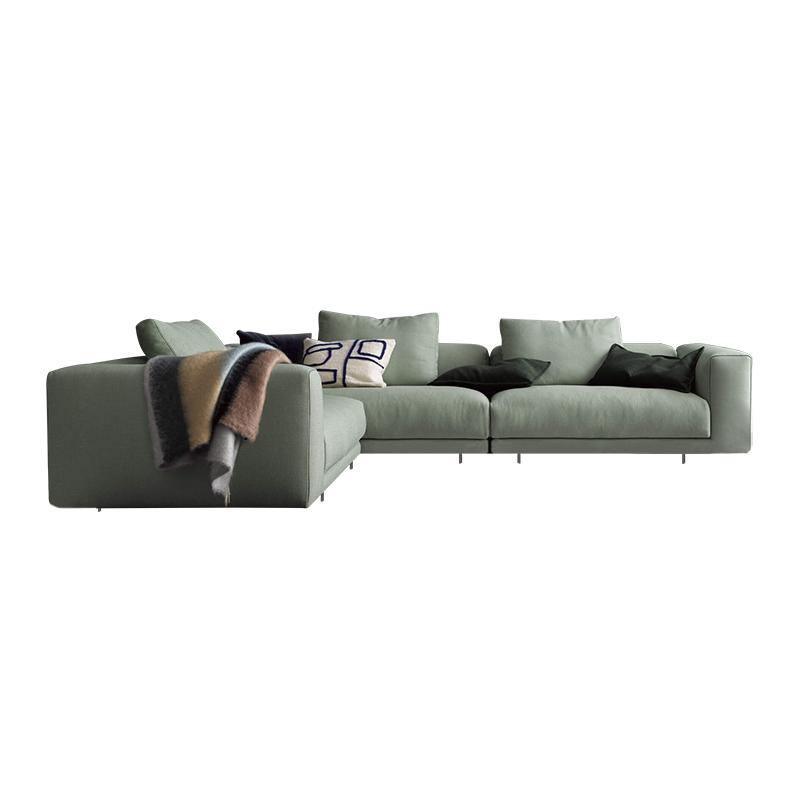 Detail view of Goswell Two Seater, Three Seater Corner Sofa, Green with left handed corner sofa