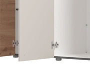 Granada Cashmere And Artisan Oak Effect Mirrored 5 Door Wardrobe - 11013695