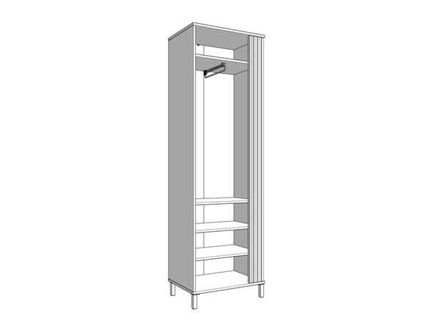 Granada Cashmere And Artisan Oak Effect Slim Narrow Wardrobe - 11013554