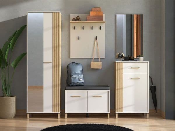 Granada Cashmere And Artisan Oak Effect Slim Narrow Wardrobe - 11013554