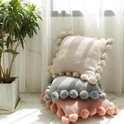 GU93 Set Of Three Cushions, Cotton-Weilai Concept-Grey + Pink + Greige-Weilai Concept