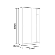 Hansen Canadian Oak Effect Small Narrow Sliding 2 Door Wardrobe - 3211