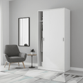 Hansen White Small Narrow Sliding 2 Door Wardrobe - 3207