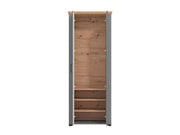 Havertz Grey And Artisan Oak Slim Narrow Shallow Depth Mirrored Wardrobe - 11011371