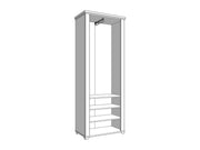 Havertz Grey And Artisan Oak Slim Narrow Shallow Depth Mirrored Wardrobe - 11011371