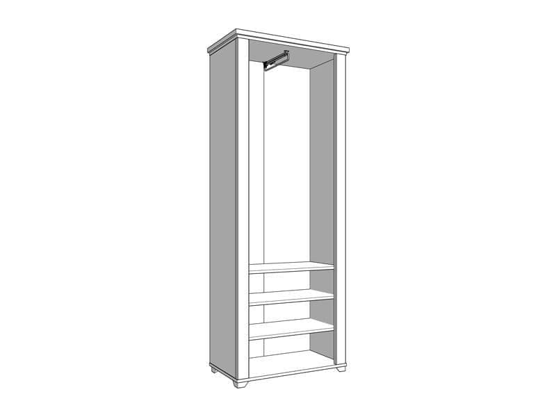 Havertz Grey And Artisan Oak Slim Narrow Shallow Depth Mirrored Wardrobe - 11011371