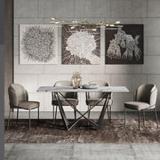 Helix Dining Table Set, Sintered Stone in a lifestyle setting with folding dining table