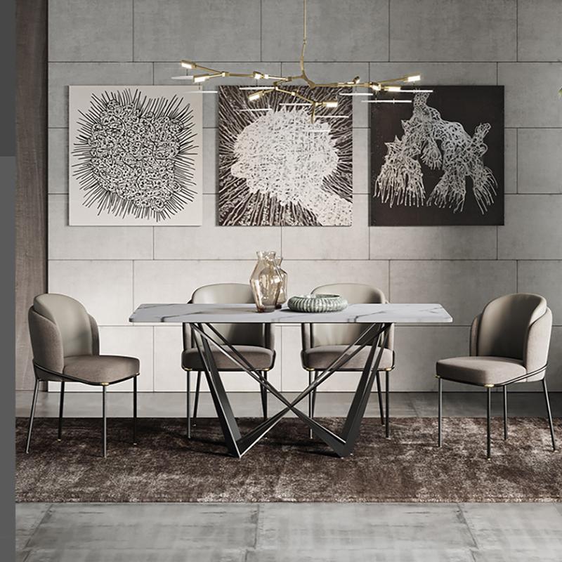 Helix Dining Table Set, Sintered Stone in a lifestyle setting with folding dining table