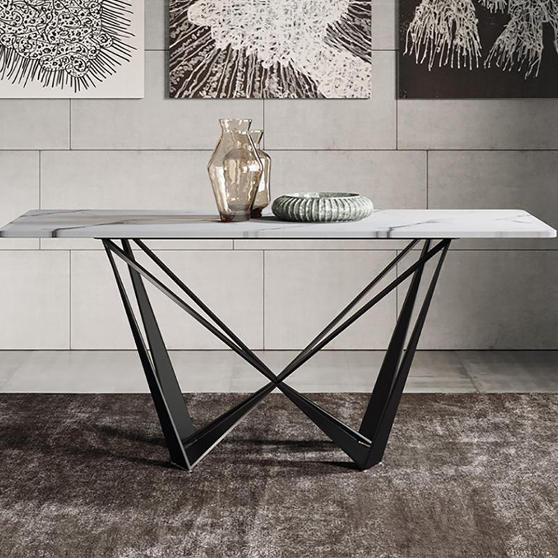 Helix Dining Table Set, Sintered Stone with oak dining table