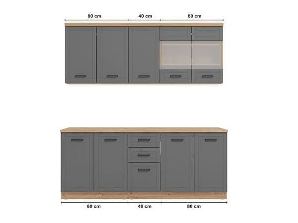 Hudson 200cm Graphite Grey Kitchen Units - 11012183