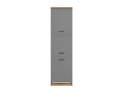 Hudson Grey And Oak Effect Tall 60cm 3 Door Kitchen Larder Unit Pantry Cupboard - 11012281