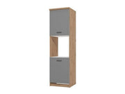 Hudson Grey And Oak Effect Tall 60cm 3 Door Kitchen Larder Unit Pantry Cupboard - 11012281