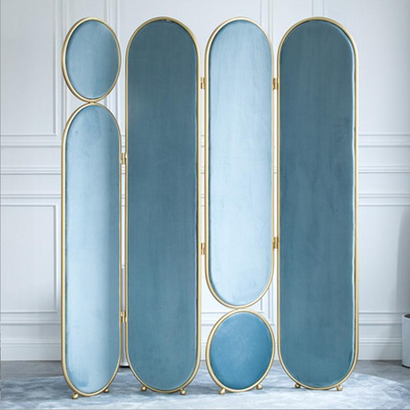 Georgia Folding Screen, Room Divider, Pink/Grey/Green/Blue-Weilai-Weilai Concept