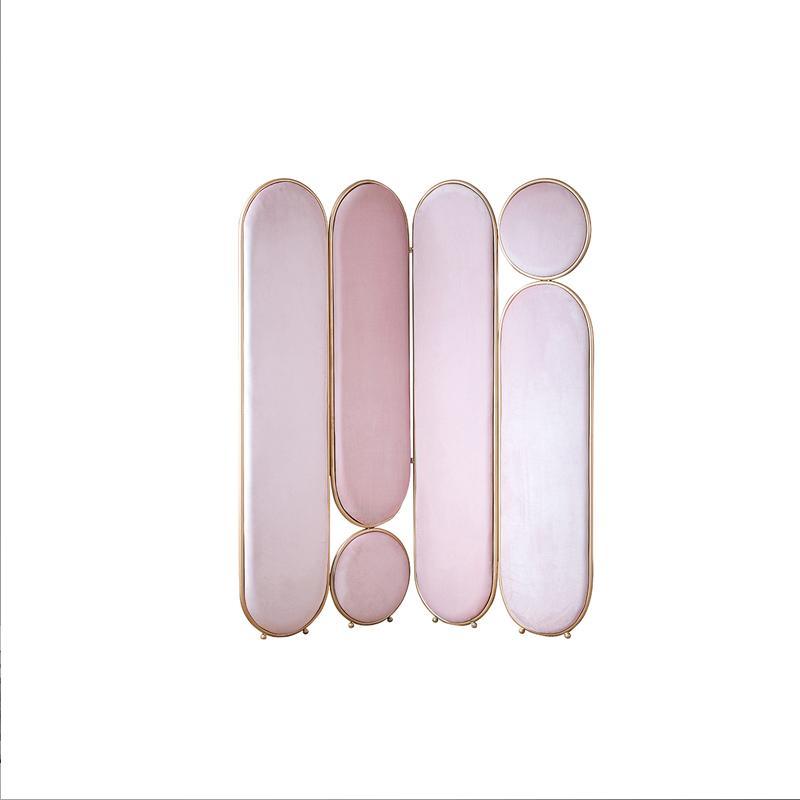 Georgia Folding Screen, Room Divider, Pink/Grey/Green/Blue-Weilai-Weilai Concept