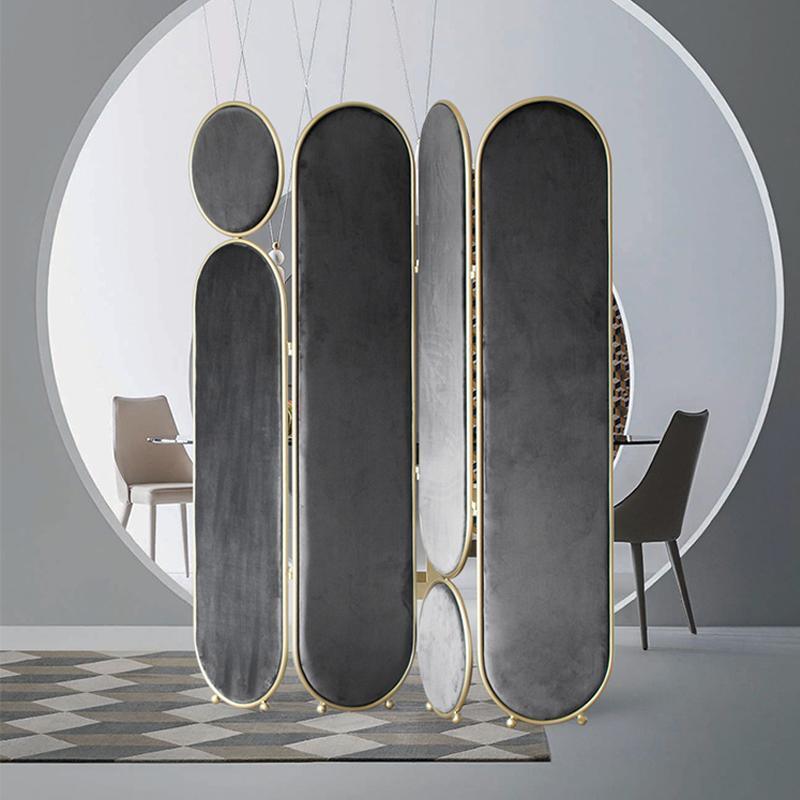 Georgia Folding Screen, Room Divider, Pink/Grey/Green/Blue-Weilai-Weilai Concept