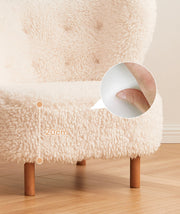 Fitz Lounge Chair, Long Hair, White Boucle-Weilai Concept-Weilai Concept