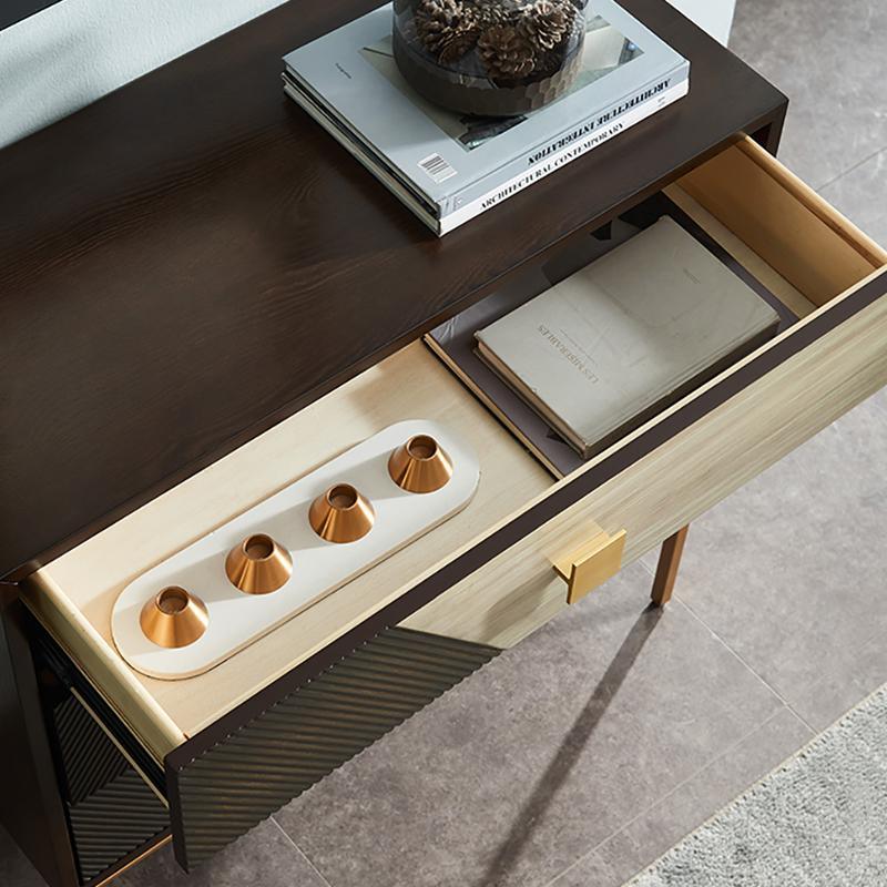 Storage Sideboard, Oak & Gold in a lifestyle setting with sideboards for