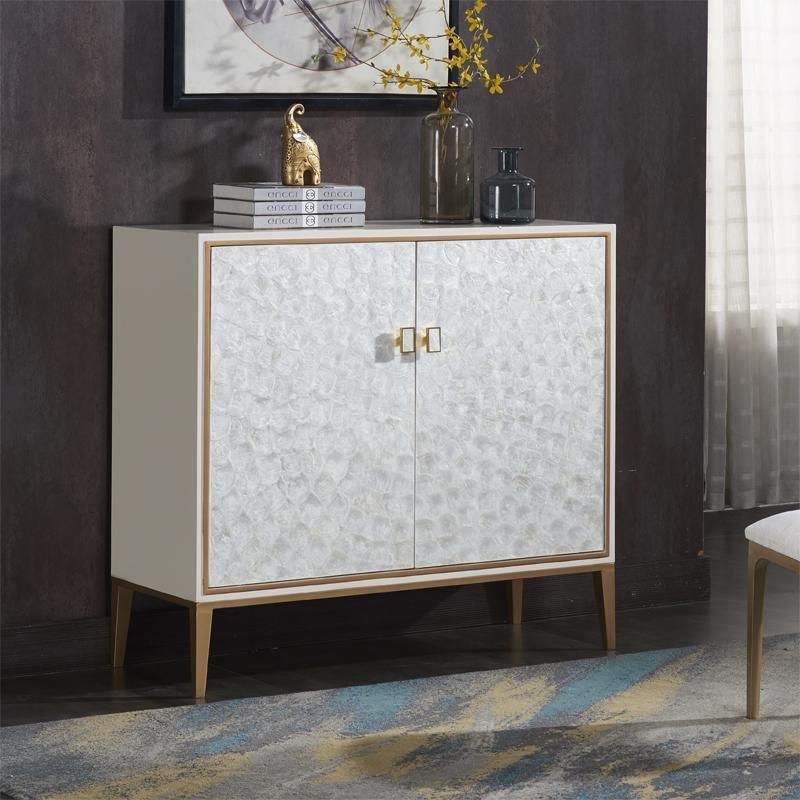 Detail view of Justine Sideboard, White with m and s sideboard