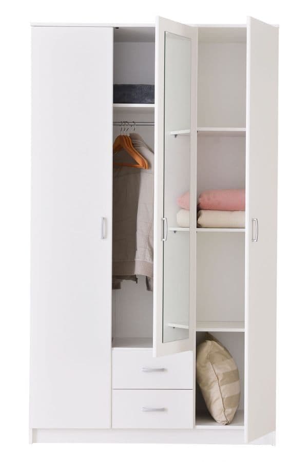 Kano White 3 Door Wardrobe - 11008714